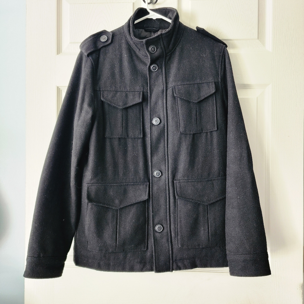 Men's Black Military Style Jacket